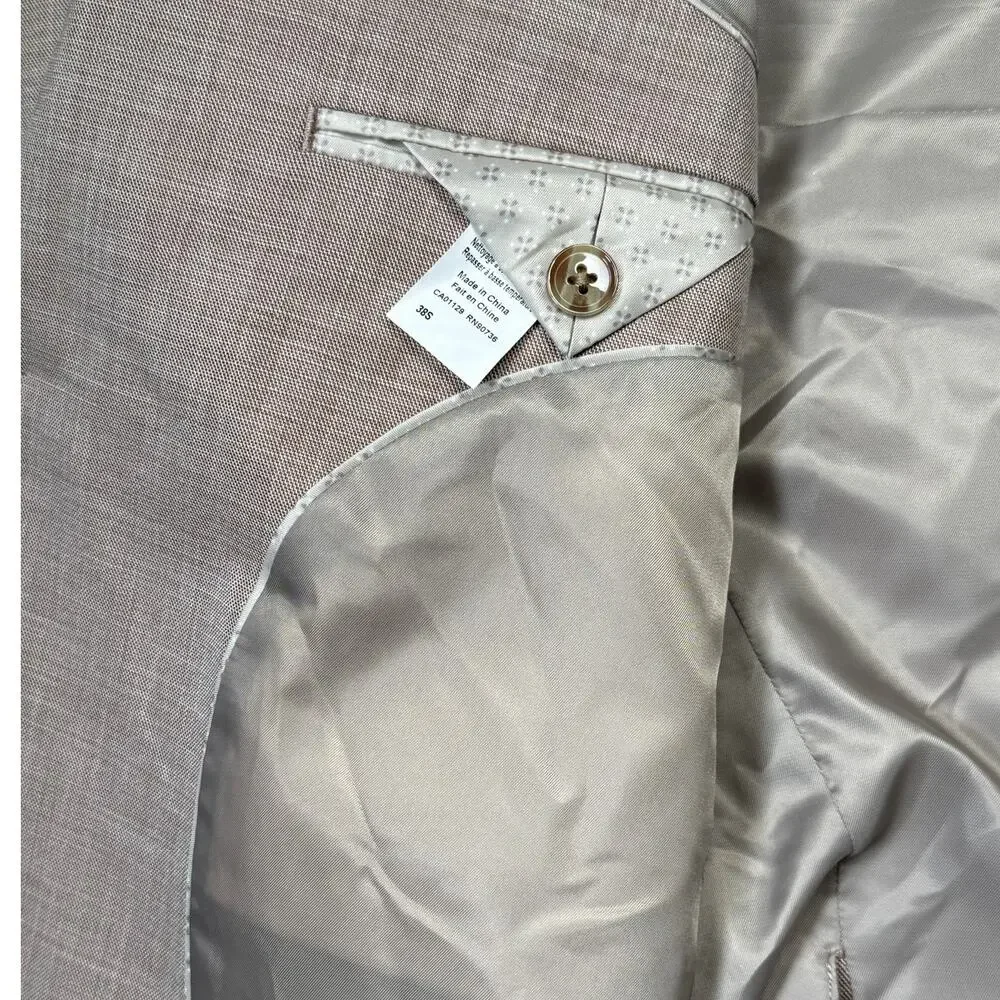 Tallia Men's Classic-Fit Suit Separate Jacket Tan 38S $360